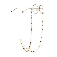 Gold-colored metal non-slip chain, with flowers eyes, for glasses and masks GL977