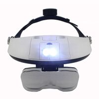 Binocular magnifier with backlight, magnifying glass with head mount 81001-H-XX, magnification: 1X, 1,5X, 2X, 2,5X, 3,5X