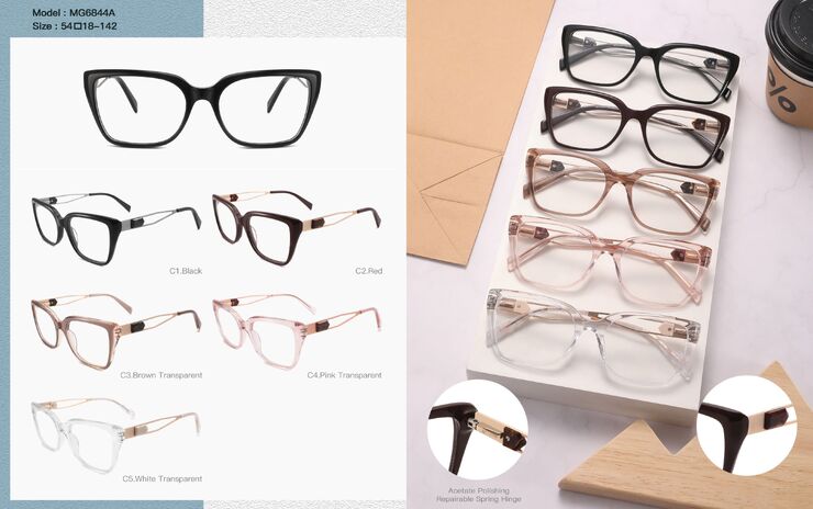Plastic acetate frame for women, with spring hinges Big City MG6844A