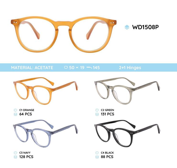 Plastic acetate eyeglasses frame WD1508P