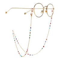 Metal non-slip chain gold, with colorful crystal, for glasses and masks GL986