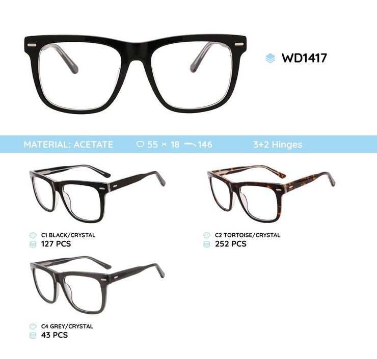 Plastic acetate eyeglasses frame for women WD1417