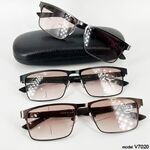 Ready-made tinted metal frame glasses Vizzini V7020 with case, diopters from -8.00 to +6.00