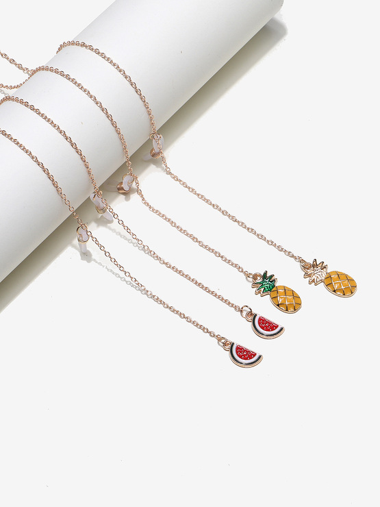 Glasses chain set of three-piece with colorful beads GM030