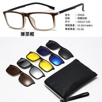 TR90/PC plastic frame + 5 polarized sun protection magnet clip-on set + leather bag El Dorado EL3302A