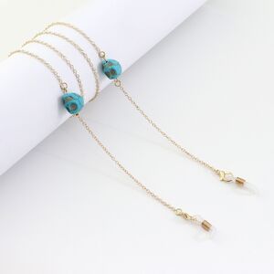 Metal non-slip chain, with turquoise, for glasses and masks GL1005