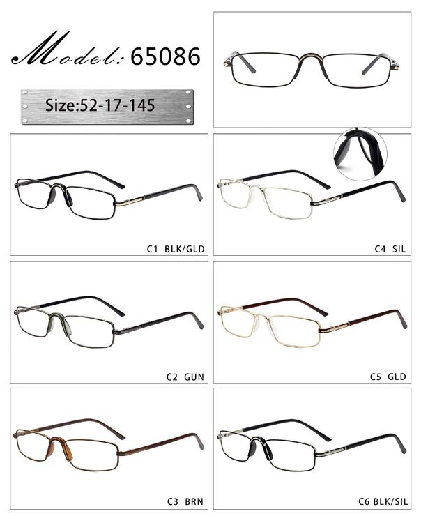 Оправа металлическая с мягким носоупором и флексом 65086-DA