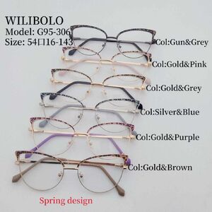 Metal ultrathin women's frames with spring hinges Wilibolo G95-306