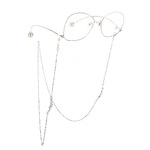 Металлическая нескользящая цепочка серебряного цвета, с подвеской в виде 5 звезд, для очков и масок GL588