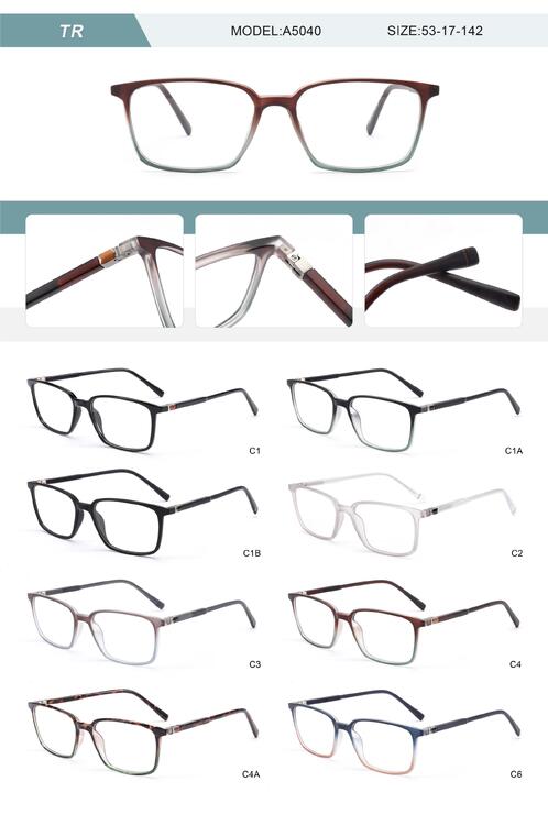 Plastic TR90 frame for men with spring hinges A5040-DA