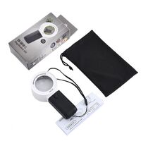 Magnifier with universal backlight, magnifying glass with handle 5018-XX, size: diameter 40 mm, magnification: 30X