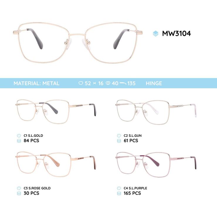 Metal women's frame for glasses MW3104