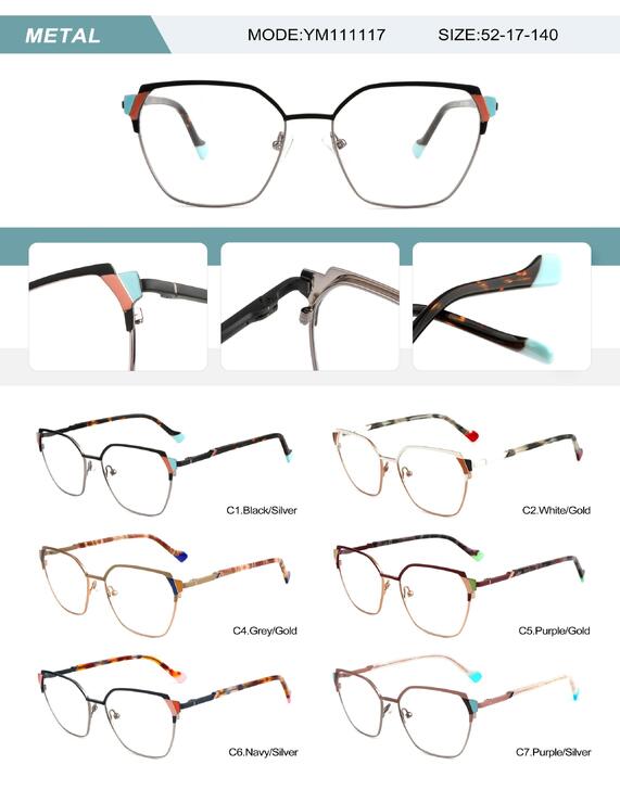 Metal frame for women with spring hinges YM111117-DA