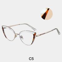 Combined frame (metal + TR90) or glasses with blue light protection, with spring hinges FA87281
