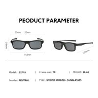 TR90/PC plastic frame + 5 polarized sun protection magnet clip-on set + leather bag El Dorado EL2271A