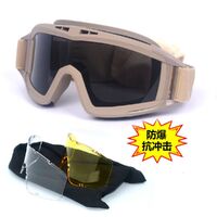 Safety shockproof tactical fog-proof with sponge goggles, set with 3 and 5 lens, 蝗虫大集合-DX
