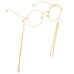 Металлическая нескользящая цепочка, с жемчугом, для очков и масок GL345