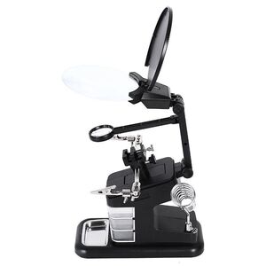 Лупа настольная мультифункциональная с подсветкой 7026B-XX, увеличение: 3X, 4.5X, 25X