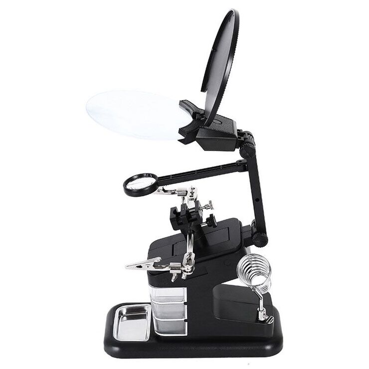 Лупа настольная мультифункциональная с подсветкой 7026B-XX, увеличение: 3X, 4.5X, 25X