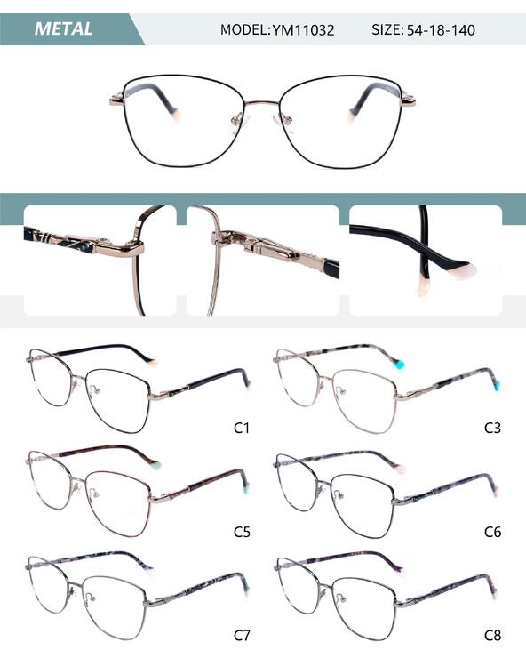 Metal frame for women with spring hinges YM11032-DA