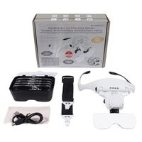 Binocular magnifier with backlight, magnifying glass with head mount 9892TSC1-XX, magnification: 1X, 1,5X, 2X, 2,5X, 3,5X