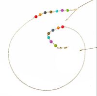 Metal non-slip chain, with natural stone colorful beads, for glasses and masks GL147