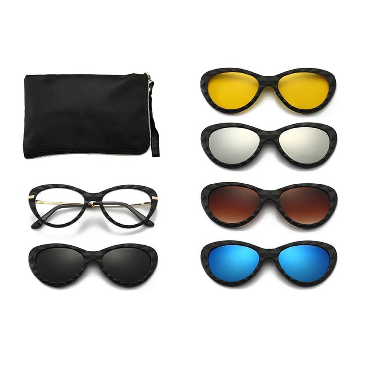 Оправа El Dorado с комплектом поляризационных солнцезащитных насадок (клипон) на магните 2352A (5 штук)