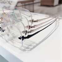 Оправа металлическая безободковая, линзы с Blue Block покрытием Santa 0735