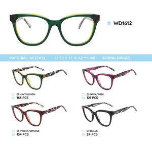 Plastic acetate eyeglasses frame with spring hinges WD1612