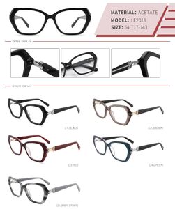 Plastic acetate frame with spring hinges LE2018-DA