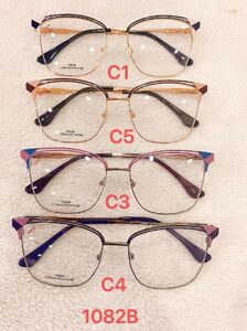 Metal frame for glasses with spring hinges 1082B