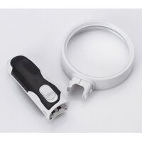 Лупа с универсальной подсветкой, увеличительное стекло с ручкой 77390B-XX, диаметр 90 мм, увеличение: 5Х