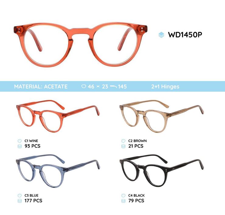 Plastic acetate eyeglasses frame for women WD1450P