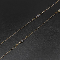 Металлическая нескользящая цепочка золотого цвета, со стеклянными и медными бусинами, для очков и масок GL608