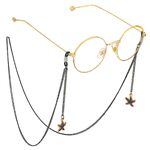 Металлическая нескользящая цепочка черного цвета, с подвеской звезда, для очков и масок GL677