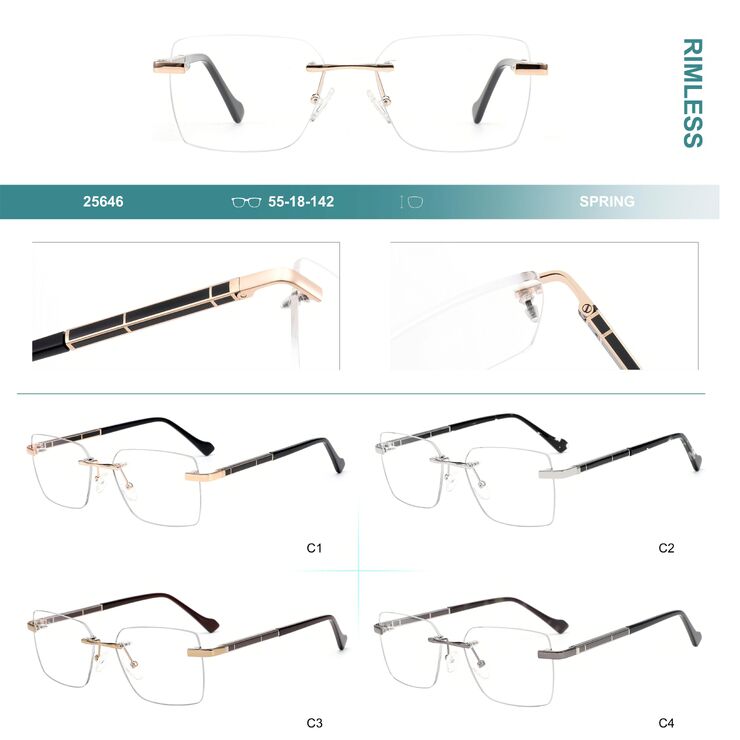 Оправа для очков металлическая безободковая с флексом Big City 25646