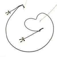 Металлическая нескользящая цепочка черного цвета, с подвеской бант, для очков и масок GL773