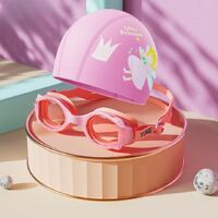 Очки для плавания детские (3-15 лет) водонепроницаемые с защитой от запотевания, с шапочкой, 626-YU