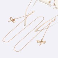 Gold-colored metal non-slip chain, with dragonfly pendant, for glasses and masks GL1523