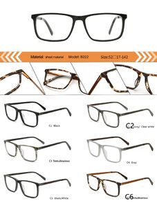 Plastic acetate frame for men with spring hinges B2222-DA