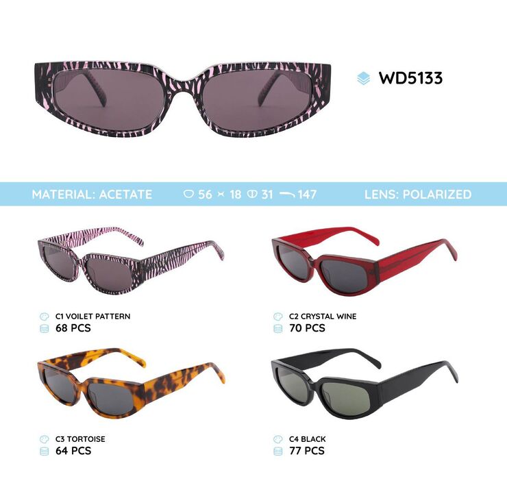 Plastic acetate frame polarized sunglasses WD5133