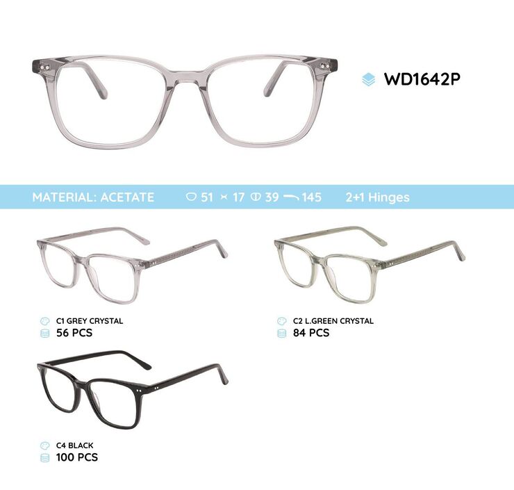 Plastic acetate eyeglasses frame WD1642P