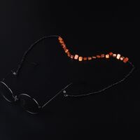 Silver-colored metal non-slip chain, with black beads and color shell, for glasses and masks GL961