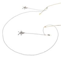 Металлическая нескользящая цепочка серебряного цвета, c черепом и крестом, для очков и масок GL058