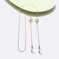 Стильная металлическая цепочка для очков с цветным жемчугом из горного хрусталя GL1377