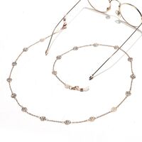 Металлическая нескользящая цепочка золотого цвета, с полой розой, для очков и масок GL1442