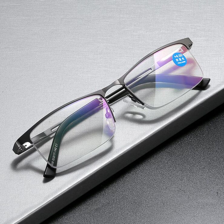 Metal glasses for reading, Blue ray cut protection, diopters from +1.00 to +4.00, AM06