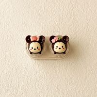 Mini soft contact lens kit retractable W-CT29头戴粉花