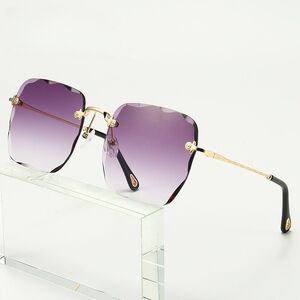 Metal rimless sunglasses with UV400 protection 2877-GT