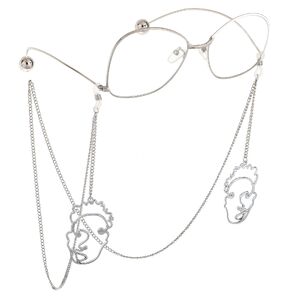 Metal non-slip chain, with pendant cross with mask, for glasses and masks GL733